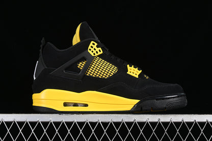 Nike Air Jordan 4 Retro Thunder Black Tour Yellow Sneakers