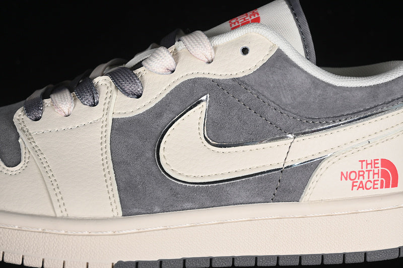 Nike Air Jordan 1 Low THE NORTH FACE Grey White Red Sneakers
