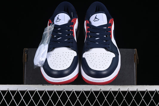 Nike Air Jordan 1 Low Golf USA White Obsidian Varsity Red Sneakers