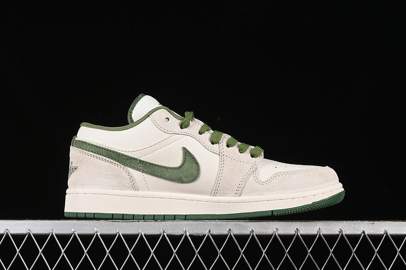Nike Air Jordan 1 Low Off-White Green Sole Coconut Milk White Sneakers