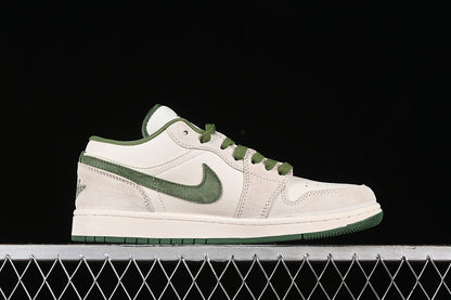 Nike Air Jordan 1 Low Off-White Green Sole Coconut Milk White Sneakers
