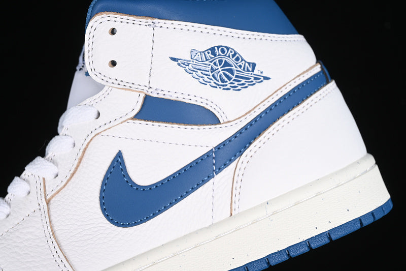 Nike Air Jordan 1 Mid Industrial Blue White Sneakers