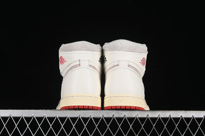 Nike Air Jordan 1 High OG Red Sole White Sneakers