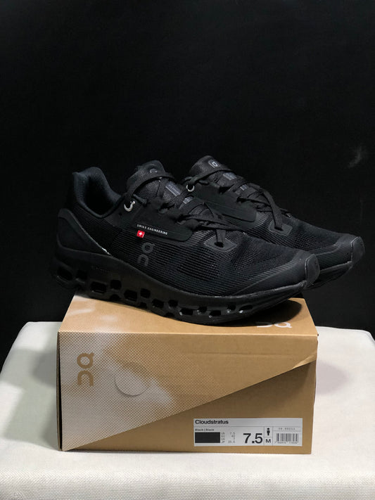 On Running Cloudstratus Breathable Support Running Shoes All Black