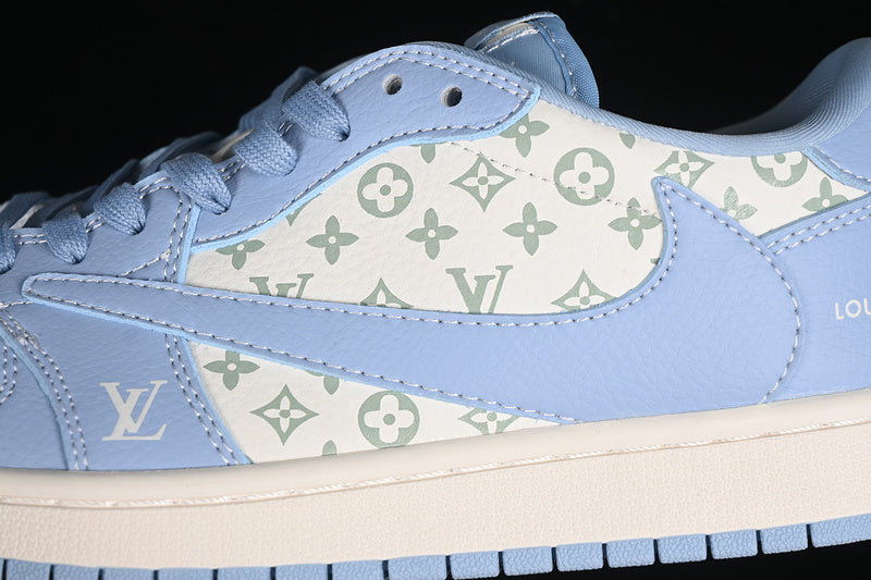 Nike Air Jordan 1 Low LV Travis Scott Fragment Design OG SP White Sky Blue Sneakers