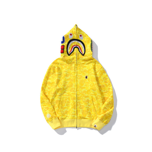 A Bathing Ape BAPE Ape-Man Head MILO Camouflage Yellow Hoodie