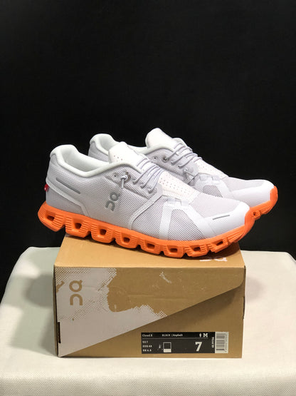 On Running Cloud 5 Lightweight Running Shoes Misty white/Orange