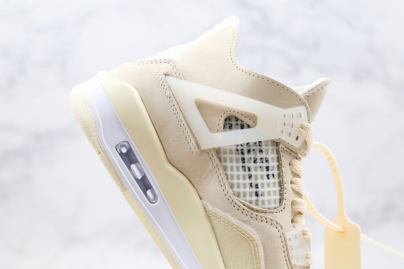 Nike Air Jordan 4 Retro IV x Off-White Sail/Muslin Cream Sneakers