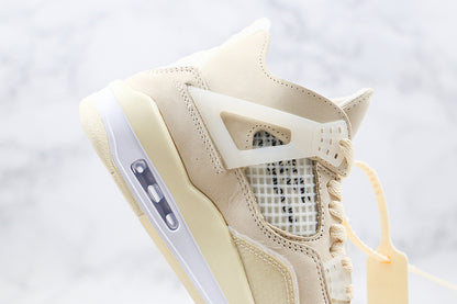Nike Air Jordan 4 Retro IV x Off-White Sail/Muslin Cream Sneakers