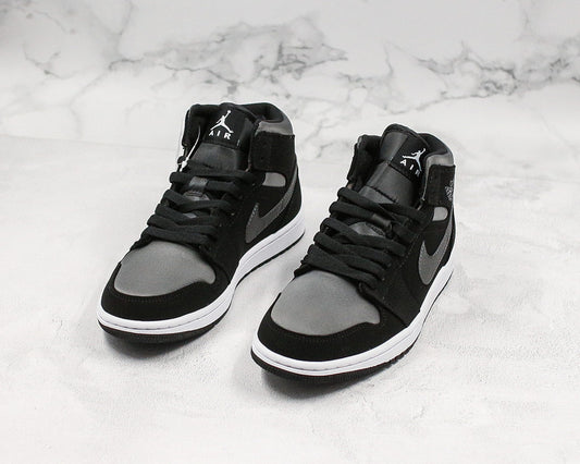 Nike Air Jordan 1 Mid Shadow Particle Grey Black Sneakers