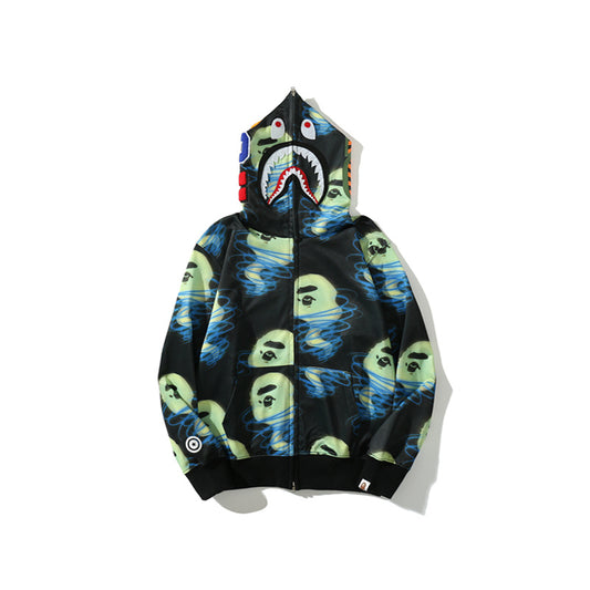 A Bathing Ape BAPE Ape-Man Head Storm Hoodie Black