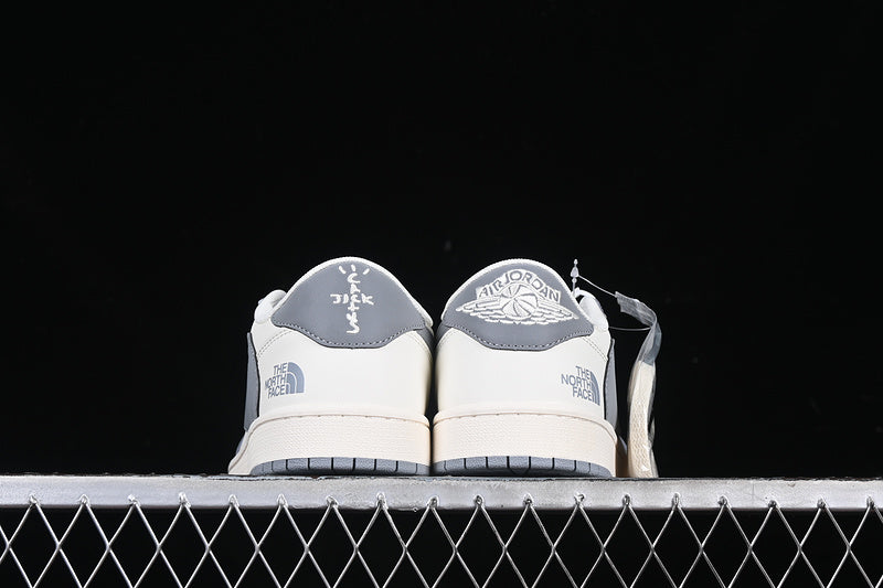 Travis Scott Fragment Design Nike Air Jordan 1 Low OG SP Grey Sole White Sneakers