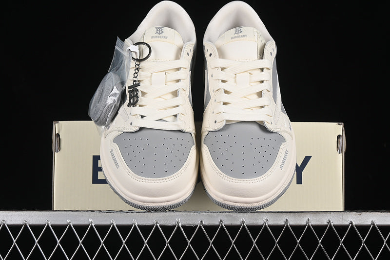 Nike Air Jordan 1 Low BURBERRY Travis Scott Fragment Design OG SP Grey White Sneakers