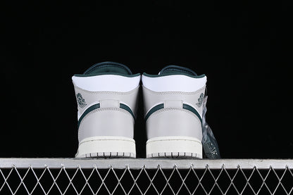 Nike Air Jordan 1 Mid Oxidized Green White Sail Neutral Grey Sneakers