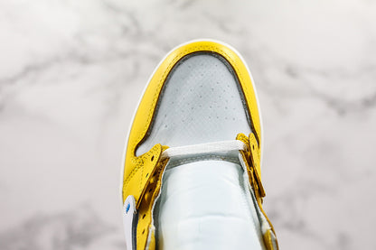 Nike Air Jordan Retro 1 Off-White Yellow White Sneakers