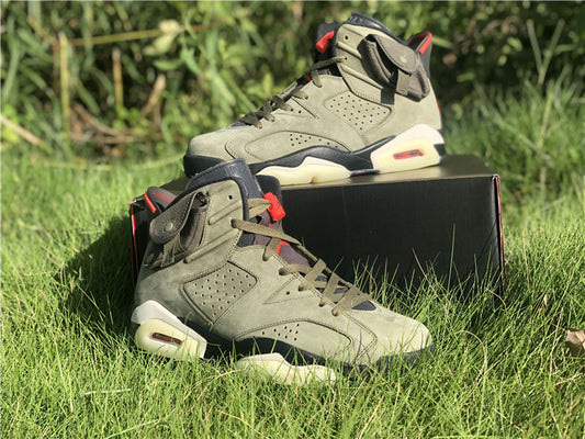 Nike Air Jordan 6 Retro SP Travis Scott Olive Green Sneakers