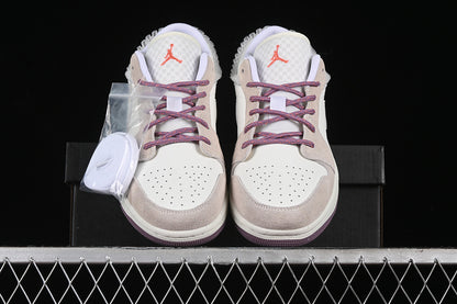 Nike Air Jordan 1 Low Purple sole White Pastel Grey Sneakers