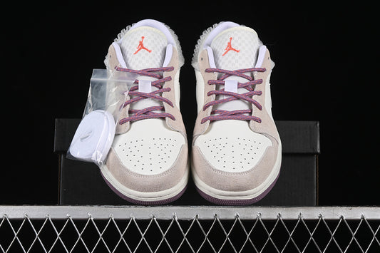 Nike Air Jordan 1 Low Purple sole White Pastel Grey Sneakers