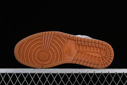 Nike Air Jordan 1 High OG Brown Sole Metallic Gold Gum White Sneakers