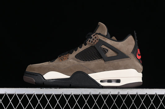 Nike Air Jordan 4 Retro White Black Brown Sneakers