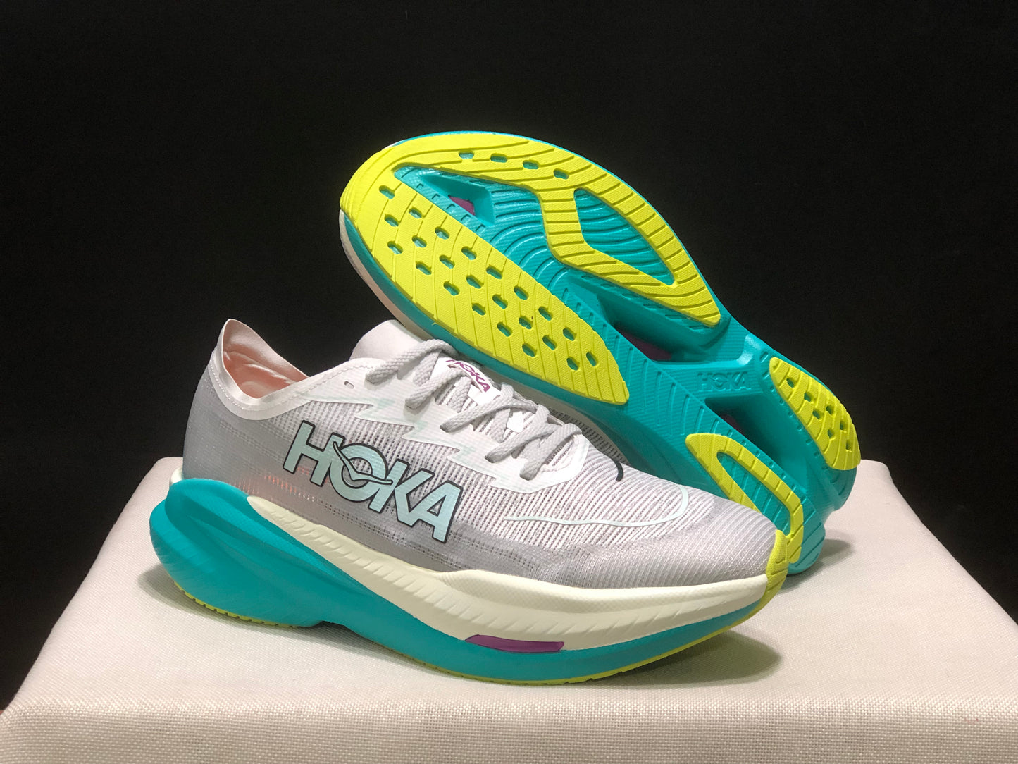 Hoka One One Mach X 2 Low-top Running Shoes Sneakers White/Teal
