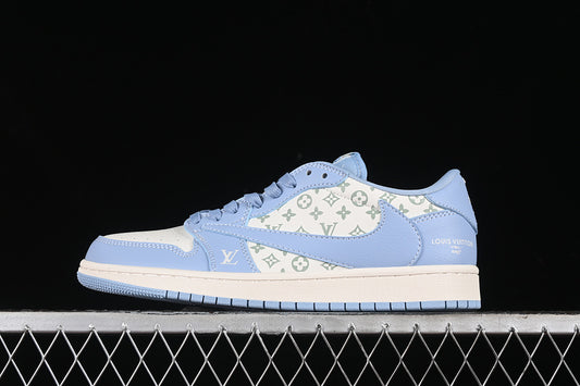 Nike Air Jordan 1 Low LV Travis Scott Fragment Design OG SP White Sky Blue Sneakers