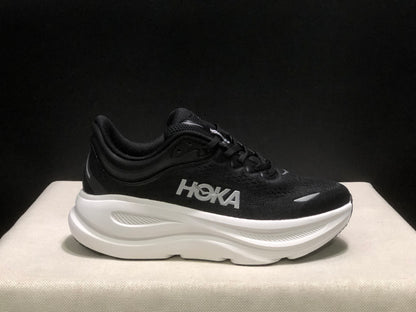 Hoka One One Bondi 9 Comfortable Low-top Running Shoes Sneakers Black/White
