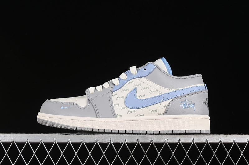 Nike Air Jordan 1 Low Grey White Blue Sneakers