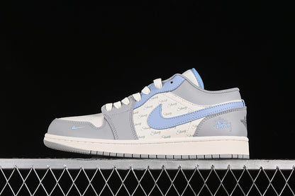 Nike Air Jordan 1 Low Grey White Blue Sneakers