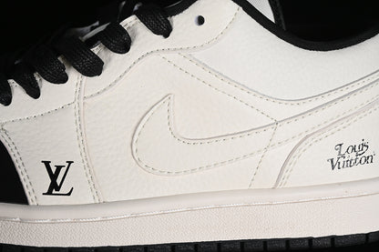Nike Air Jordan 1 Low Louis Vuitton Black White Sneakers