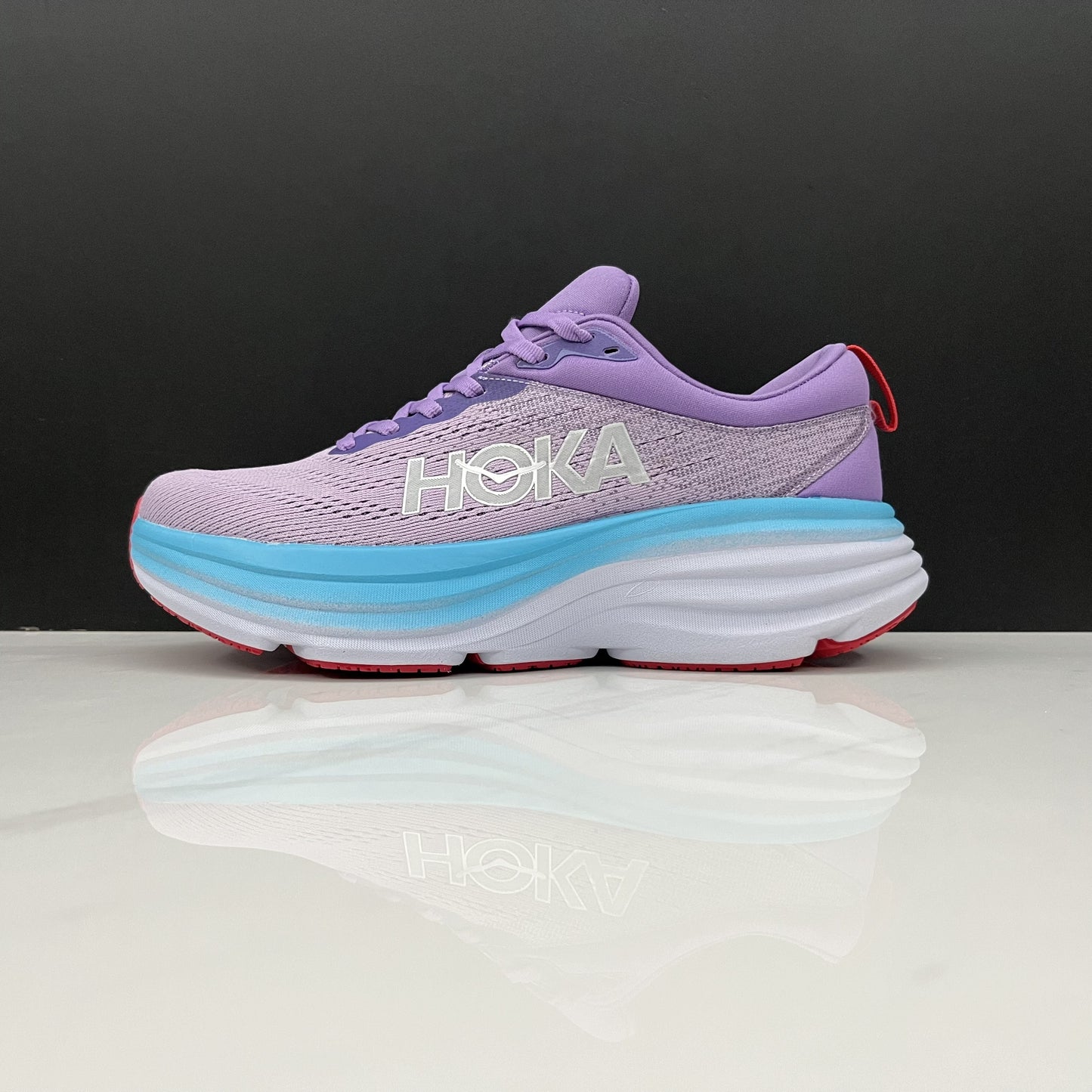 Hoka One One Bondi 8 Breathable Low-top Running Shoes Sneakers Light Purple