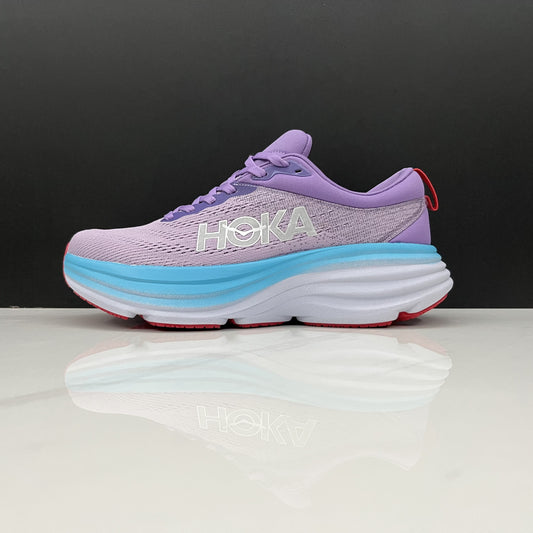 Hoka One One Bondi 8 Breathable Low-top Running Shoes Sneakers Light Purple