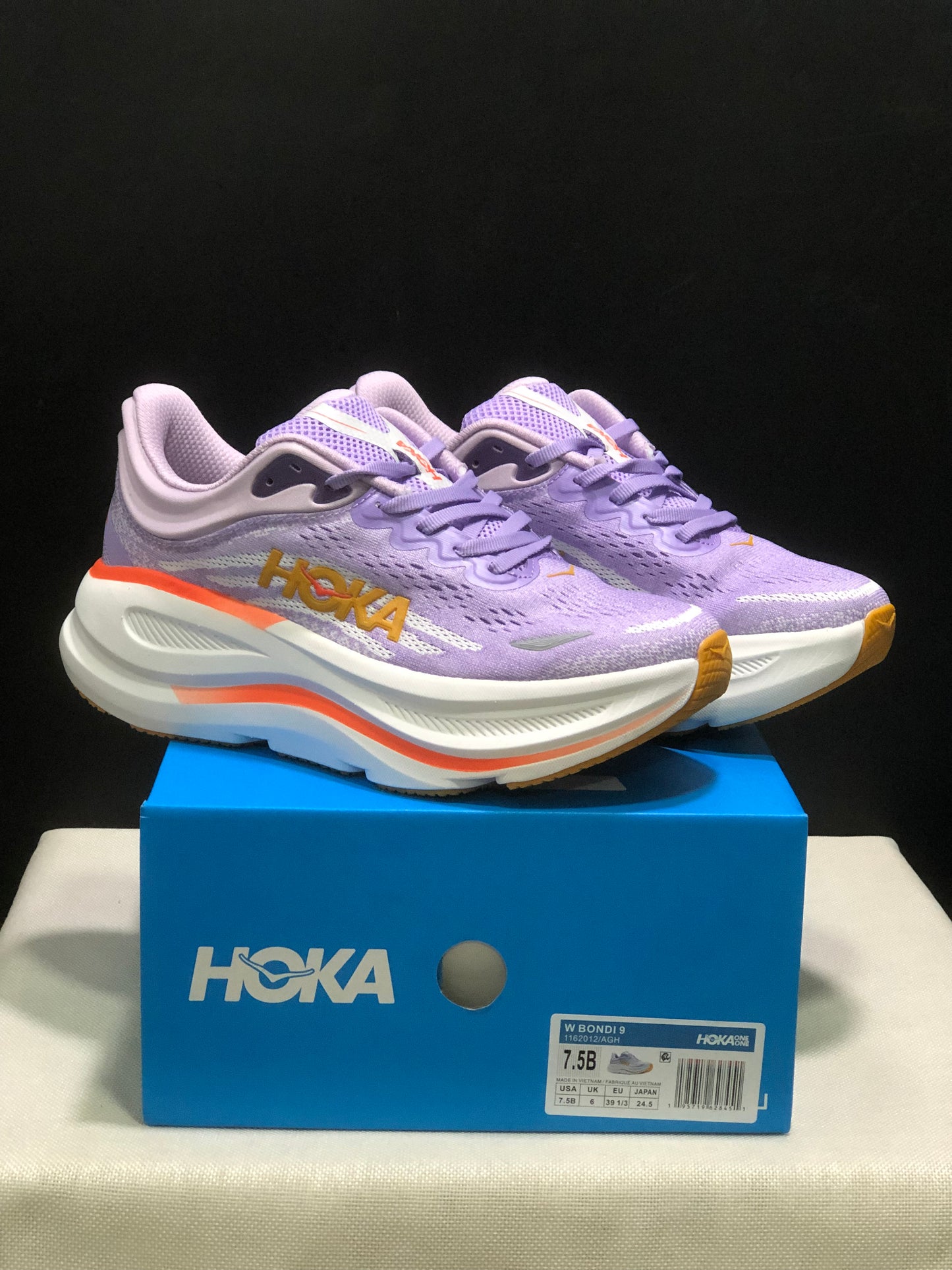 Hoka One One Bondi 9 Women's Comfortable Low-top Running Shoes Sneakers Light Purple