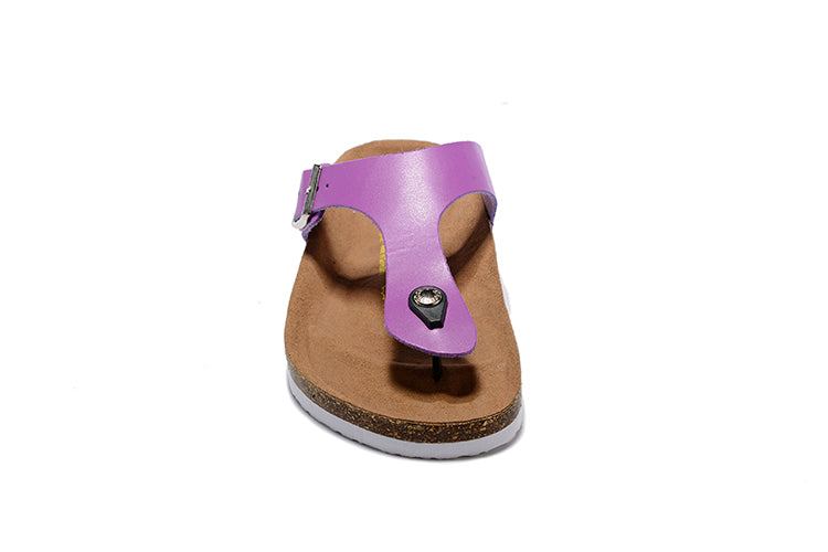 Birkenstock Purple Casual Matte Leather Flip Flops