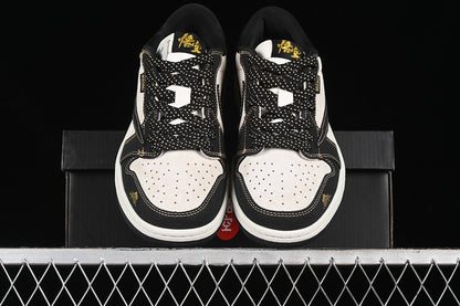 Nike Air Jordan 1 Low OG SP Travis Scott Fragment Design Black White Gold Sneakers