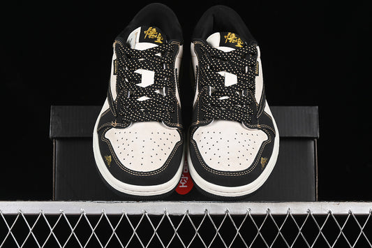 Nike Air Jordan 1 Low OG SP Travis Scott Fragment Design Black White Gold Sneakers