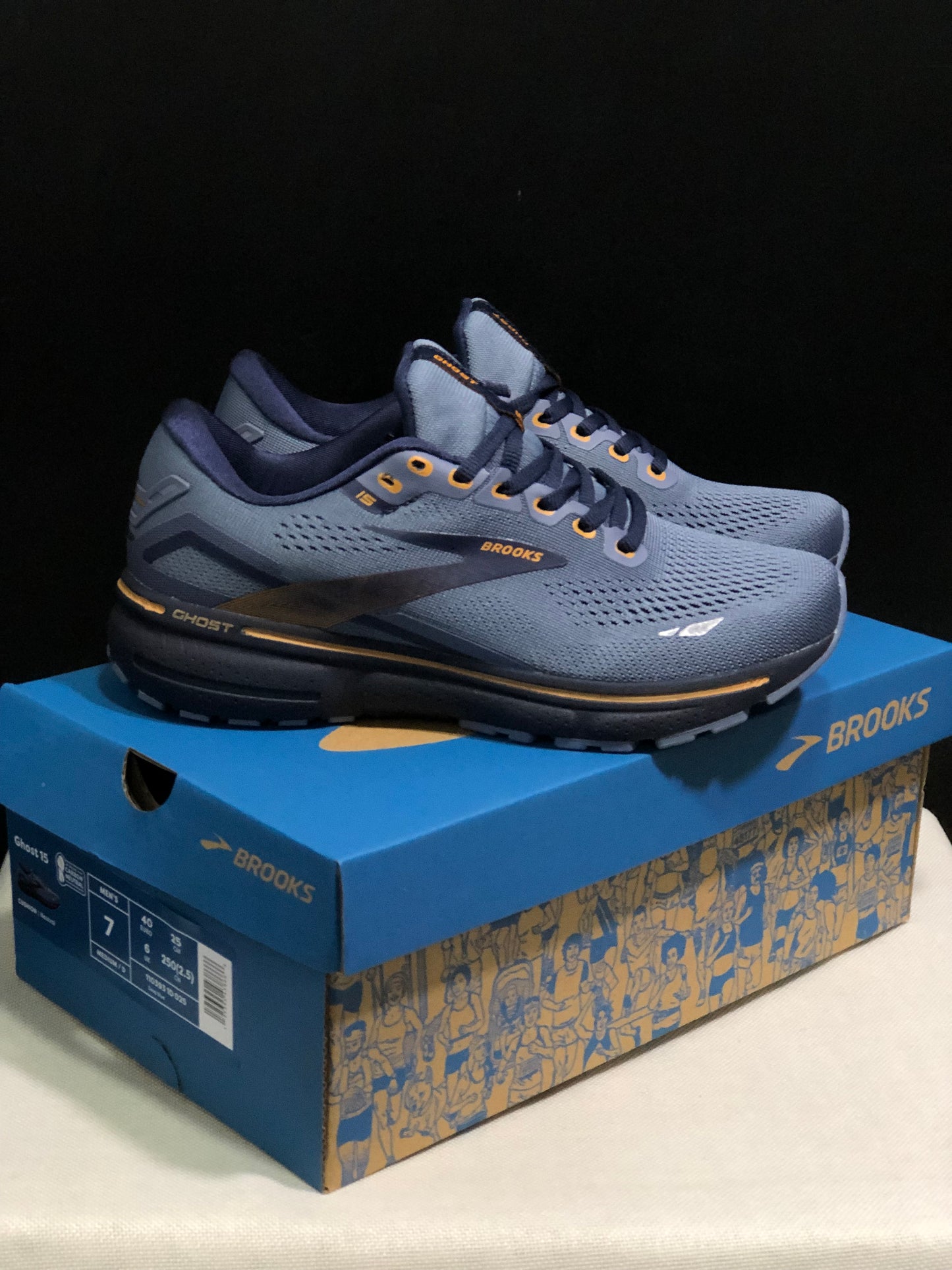 Brooks Ghost 15 Shock-absorbing Wear-resistant Low-top Running Shoes Deep Blue