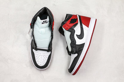 Nike Air Jordan 1 Retro High Satin Black Toe Sneakers