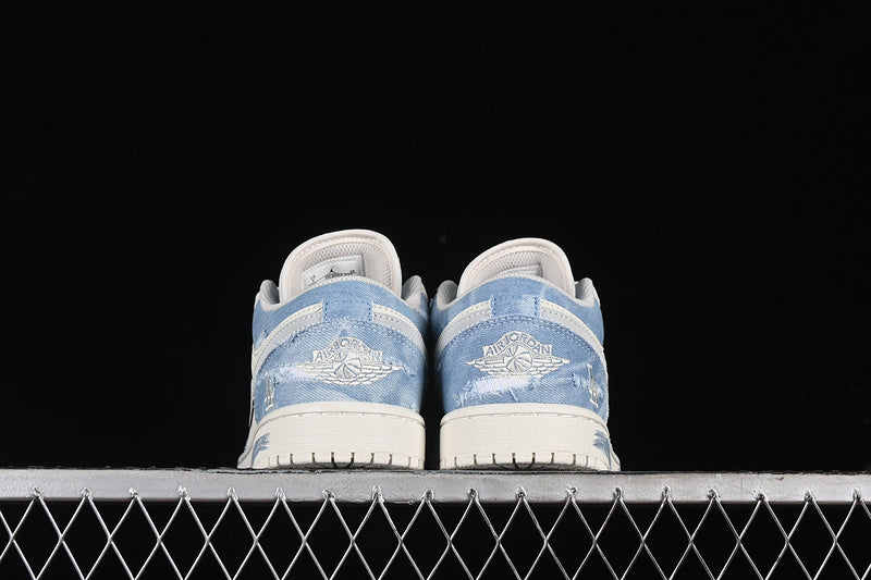 Nike Air Jordan 1 Low MLB White Grey Blue Sneakers