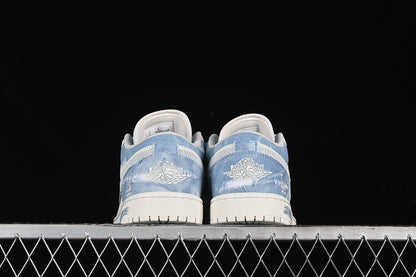 Nike Air Jordan 1 Low MLB White Grey Blue Sneakers