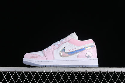 Nike Air Jordan 1 Low SE GS White Ice Blue Summit Pink Sneakers
