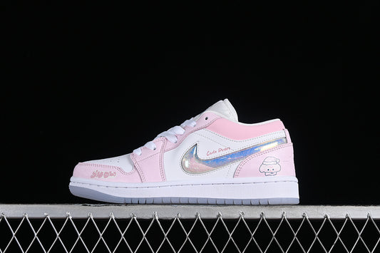 Nike Air Jordan 1 Low SE GS White Ice Blue Summit Pink Sneakers