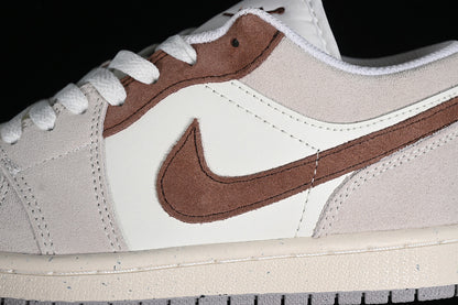 Nike Air Jordan 1 Low Brown Grey White Sneakers