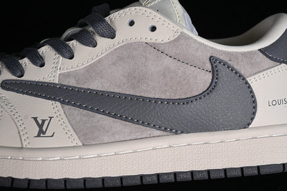 Nike Air Jordan 1 Low OG SP Travis Scott Fragment Design LV Black Grey Sneakers