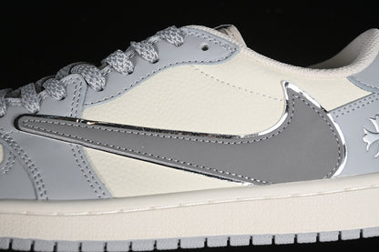 Nike Air Jordan 1 Low OG Travis Scott Fragment Design White Grey Sneakers