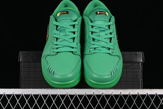 Nike Air Jordan 1 Low Method Of Make Lucky Green Metal Gold Sneakers