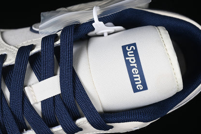 Nike Air Jordan 1 Low Supreme Blue Sole White Sneakers