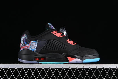 Nike Air Jordan 5 Retro Low Bright Red Blue Black Sneakers