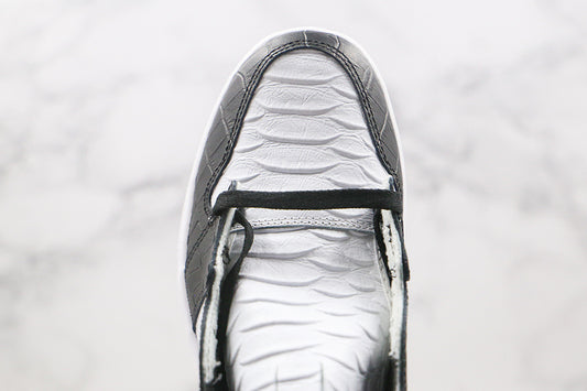 Nike Air Jordan 1 Retro Black White Crocodile Leather Sneakers