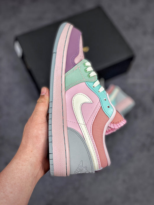 Nike Air Jordan 1 Low Easter Pastel Pink Blue Multicolour Sneakers